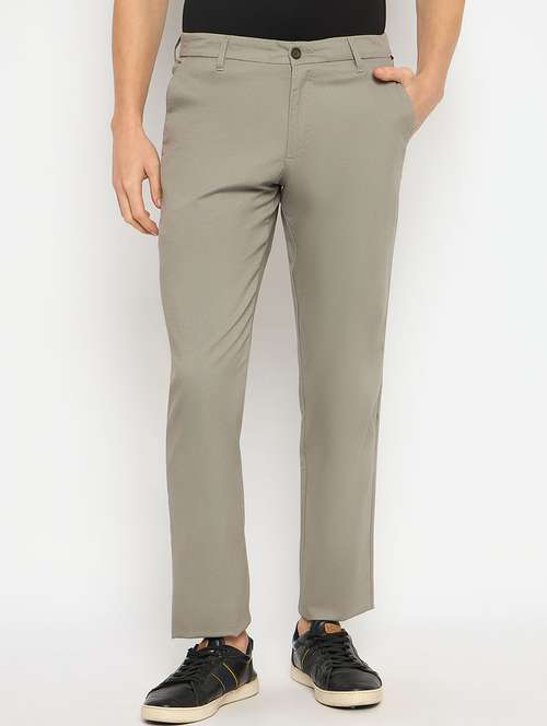 men solid mid rise casual chinos - 21790967 - Very Small Image - 1