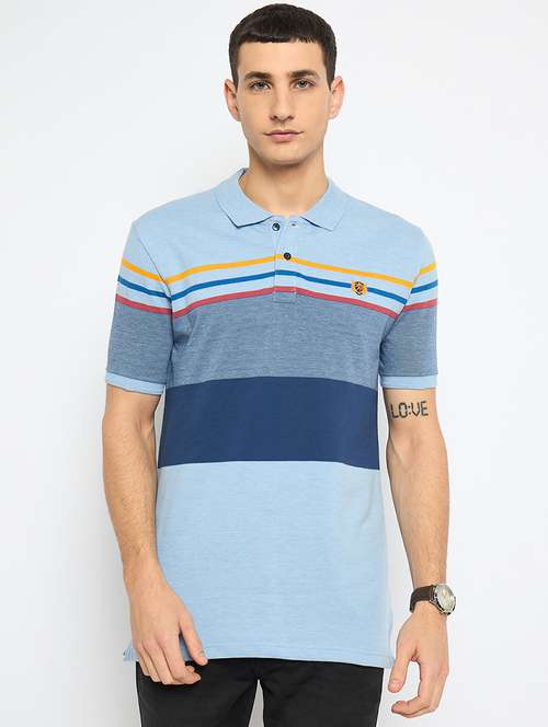 men color blocked short sleeves polo t-shirt - 21791009 - Very Small Image - 1