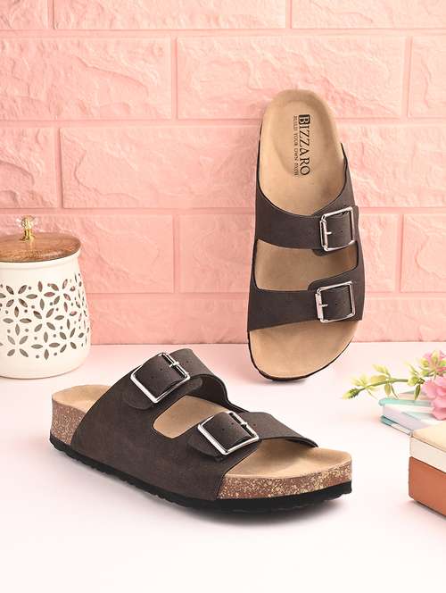 women brown slip on sandal - 21794261 - Very Small Image - 1