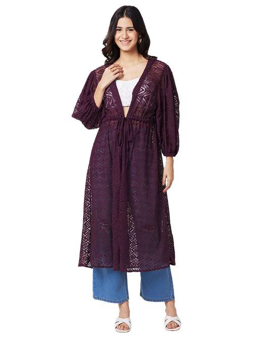 women laced long sleeves egular shrug - 21840147 - Very Small Image - 1