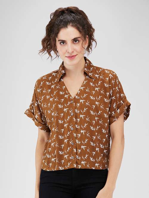women printed collared regular shirt - 21840201 - Very Small Image - 1