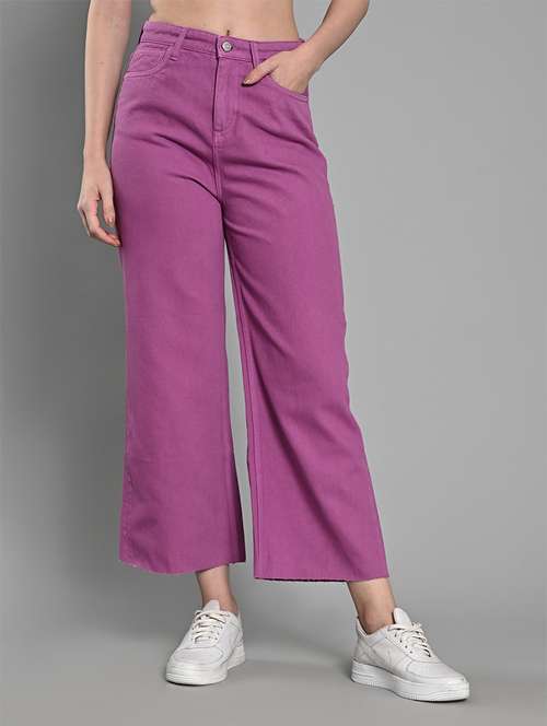 women purple solid mid rise denim jean - 21840653 - Very Small Image - 1