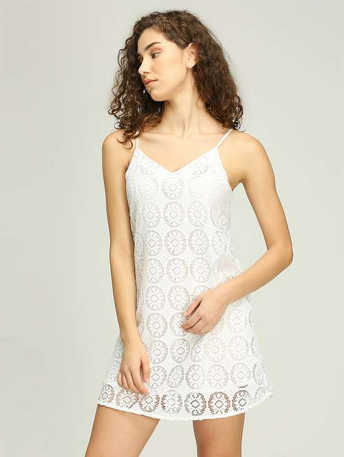 women laec shoulder strap a-line dress - 21840915 - Very Small Image - 1