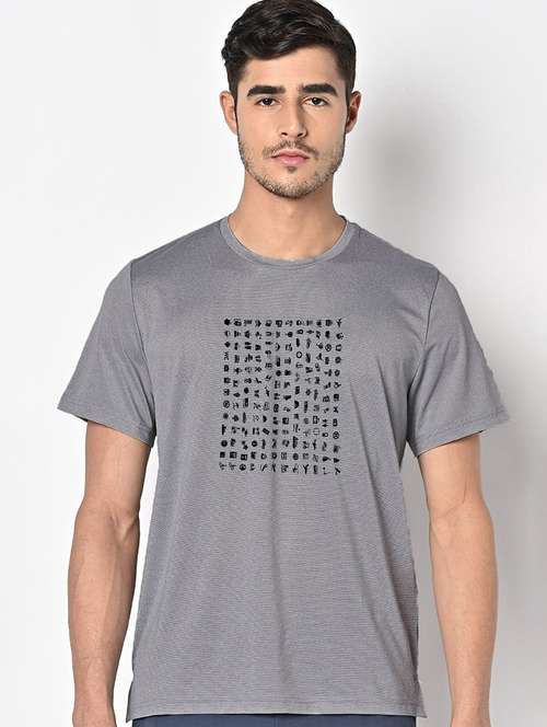men grey round neck regular fit t-shirt - 21842777 - Very Small Image - 1