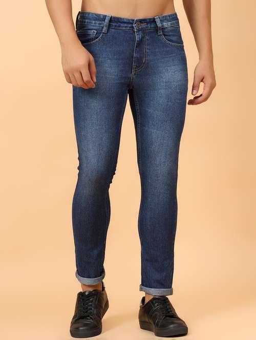 men blue mid rise ankle length denim jean - 21853426 - Very Small Image - 1