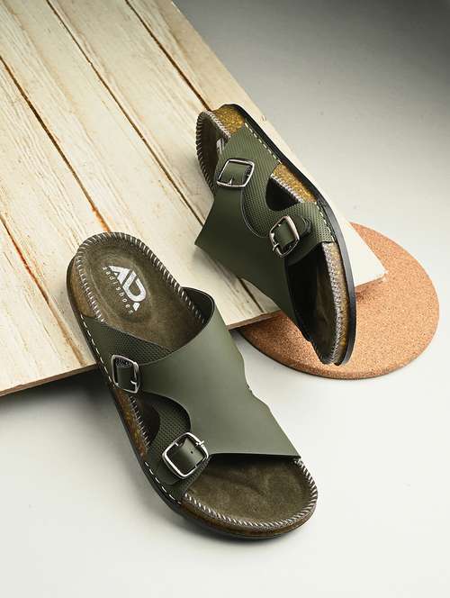 men olive slip on sandal - 21853600 - Very Small Image - 1