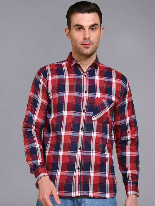 men checked long sleeve regular fit casual shirt  - 21866513 - Very Small Image - 1