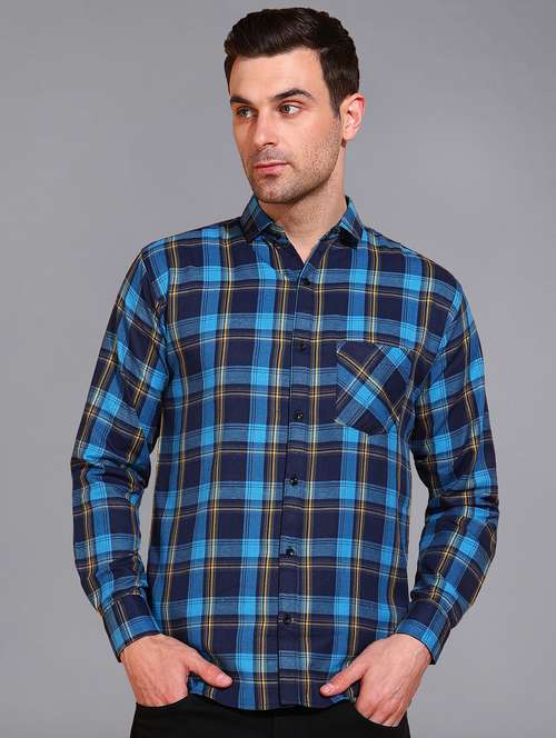 men checked long sleeve regular fit casual shirt  - 21866526 - Very Small Image - 1