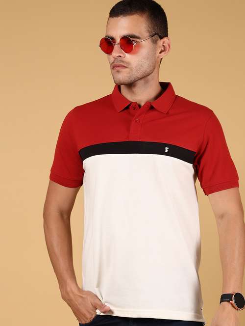 men color block short sleeve regular fit polo t-shirt - 21872769 - Very Small Image - 1