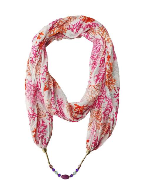 women pink printed scarf - 21899238 - Very Small Image - 1