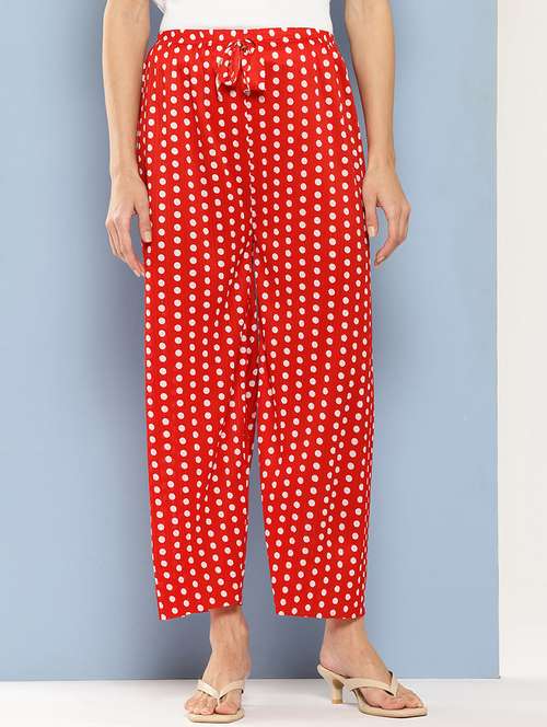 women printed mid rise ankle length straight palazzo - 21901188 - Very Small Image - 1