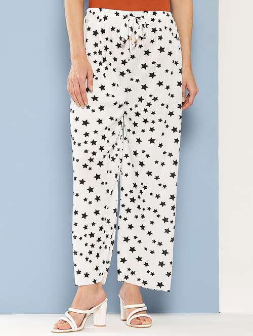 women printed mid rise ankle length straight palazzo - 21901201 - Very Small Image - 1