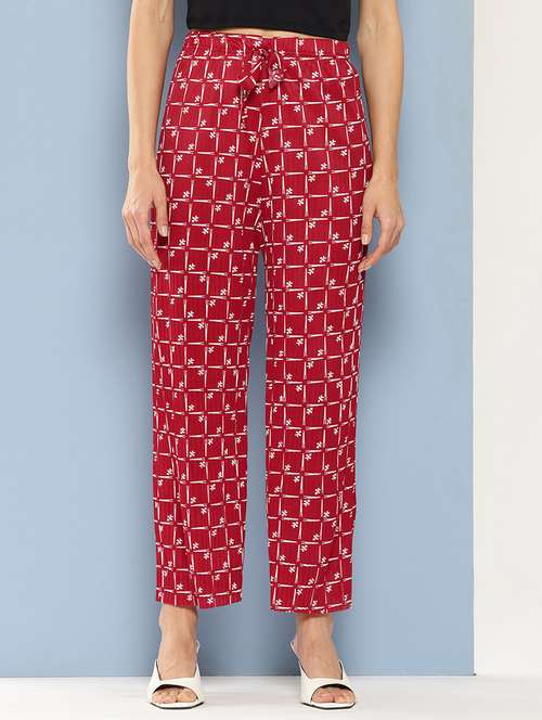 women printed mid rise ankle length straight palazzo - 21901205 - Very Small Image - 1