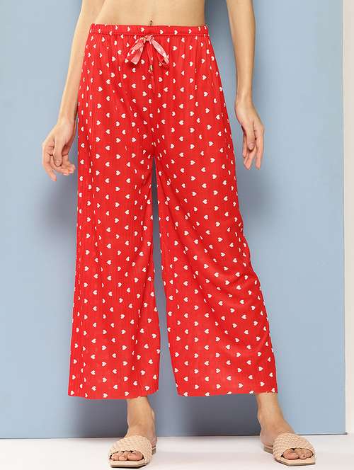 women printed mid rise ankle length straight palazzo - 21901212 - Very Small Image - 1