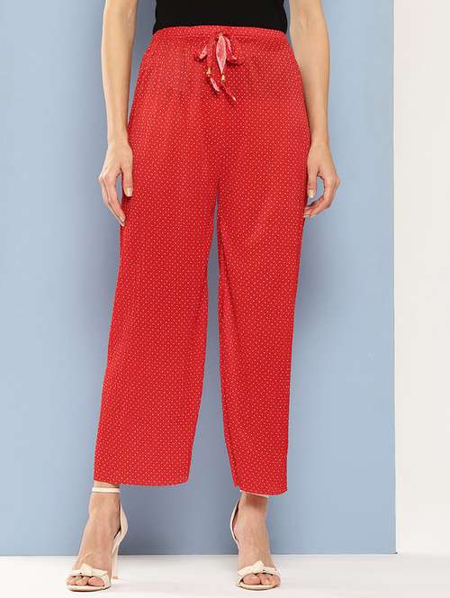 women printed mid rise ankle length straight palazzo - 21901225 - Very Small Image - 1