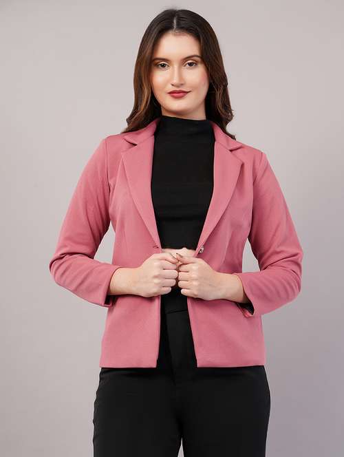 women solid long sleeves single breasted blazer - 21905167 - Very Small Image - 1