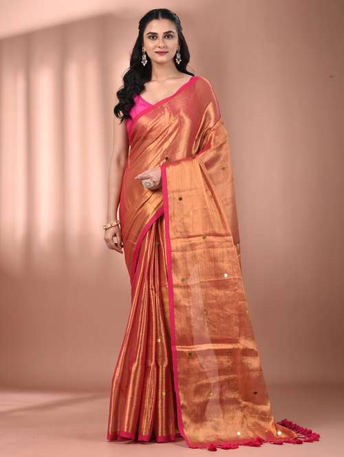 women solid with work embellished saree  with blouse - 21908348 - Very Small Image - 1