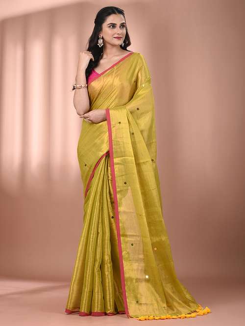 women solid with work embellished saree  with blouse - 21908352 - Very Small Image - 1