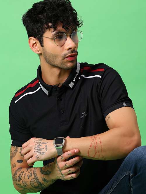 men solid short sleeve slim fit polo t-shirt - 21914985 - Very Small Image - 1