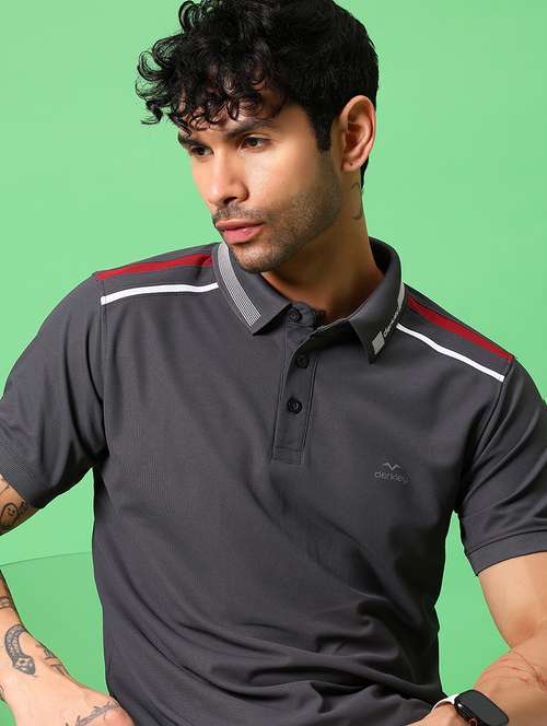 men solid short sleeve slim fit polo t-shirt - 21914989 - Very Small Image - 1