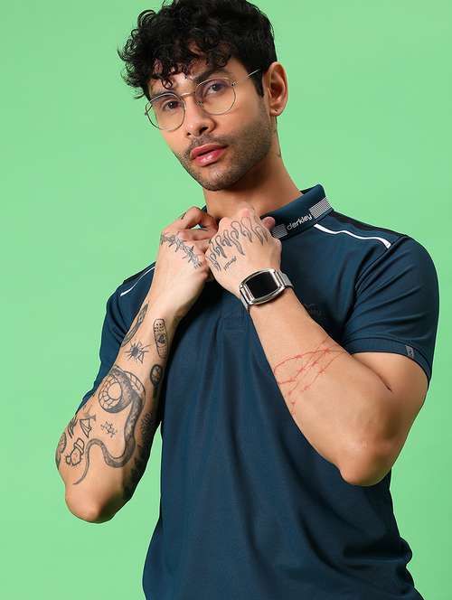 men solid short sleeve slim fit polo t-shirt - 21914992 - Very Small Image - 1