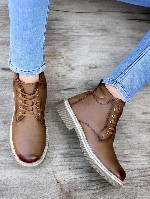 men brown solid lace up shoe - 21930253 - Very Small Image - 1