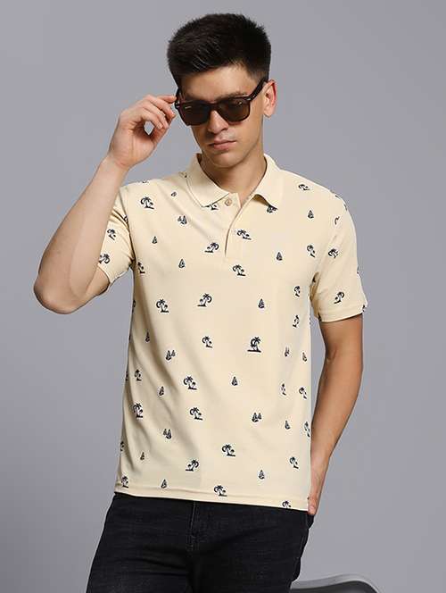 men printed short sleeve regular fit polo t-shirt - 21931030 - Very Small Image - 1
