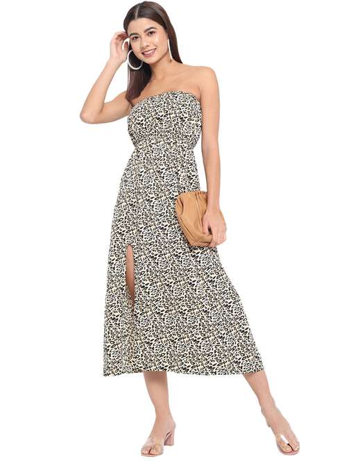 women white animal print a-line tube dress - 21931407 - Very Small Image - 1