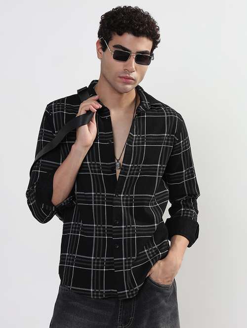 men checkered long sleeve regular fit casual shirt - 21933682 - Very Small Image - 1