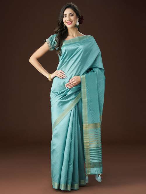 women self design bordered saree with blouse - 21949819 - Very Small Image - 1