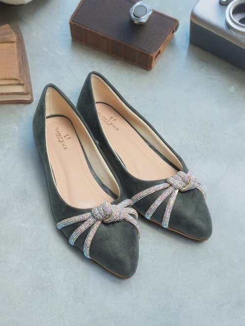 women green slip on ballerina - 21950085 - Very Small Image - 1