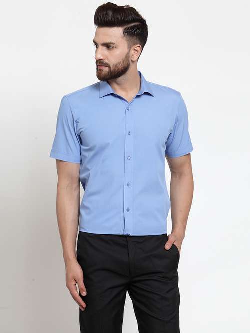 men solid short sleeve slim fit casual shirt - 21951816 - Very Small Image - 1