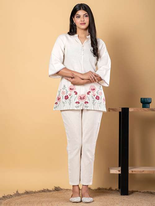 women three quarter sleeve ethnic co-ord set - 21962326 - Very Small Image - 1