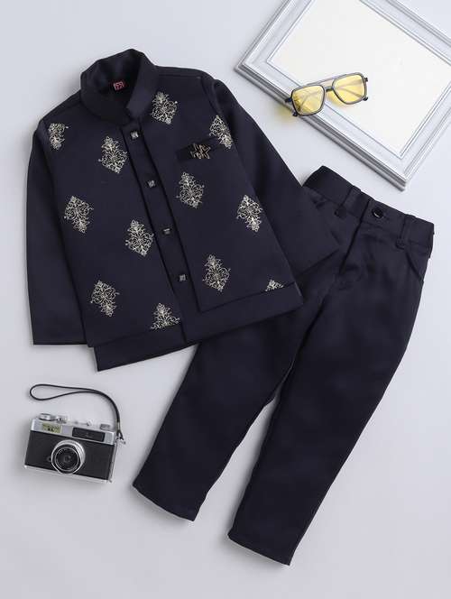 boys embroidered long sleeve three-piece suit set - 21964435 - Very Small Image - 1