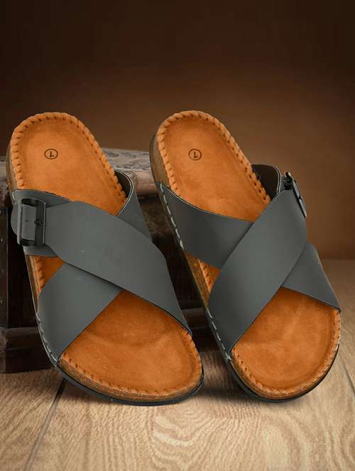 men solid slip on sandal - 21966211 - Very Small Image - 1