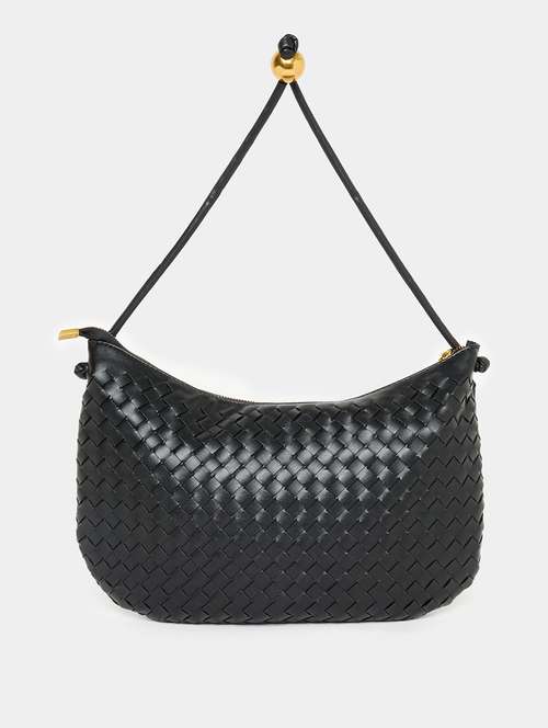 women black pu textured handbag - 21971377 - Very Small Image - 1