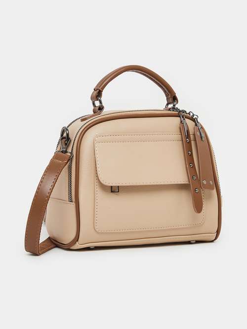 structured handbag with detachable sling strap - 21971451 - Very Small Image - 1