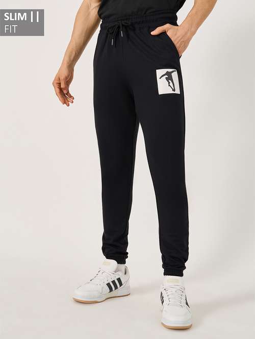 men placement print mid rise full length track pant - 21971701 - Very Small Image - 1