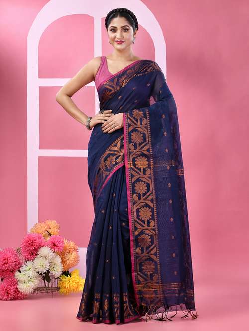 women self design handloom saree with blouse - 21977381 - Very Small Image - 1
