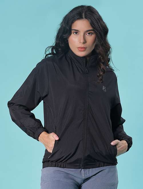 women solid long sleeve windcheater jacket - 21978876 - Very Small Image - 1