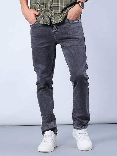 men plain mid rise full length tapered jeans - 21979469 - Very Small Image - 1