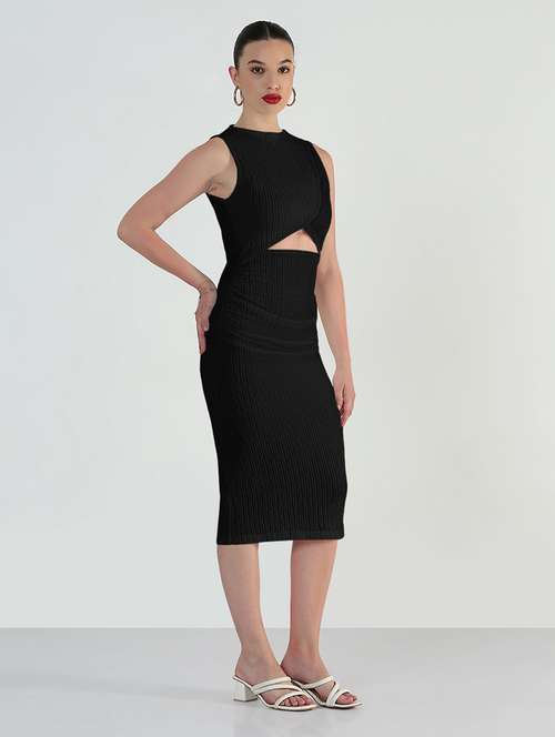 women solid sleeveless cut out bodycon dress - 21979899 - Very Small Image - 1
