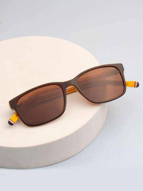 ted smith unisex brown wayfarer acetate sunglasses with polarised lens - 21983071 - Very Small Image - 1
