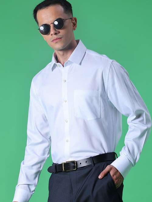 Men Solid Collared Long Sleeve Shirt - 21983523 - Very Small Image - 1