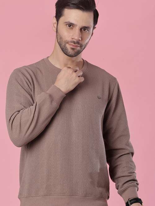 men self design long sleeve regular fit pullover  - 21994944 - Very Small Image - 1