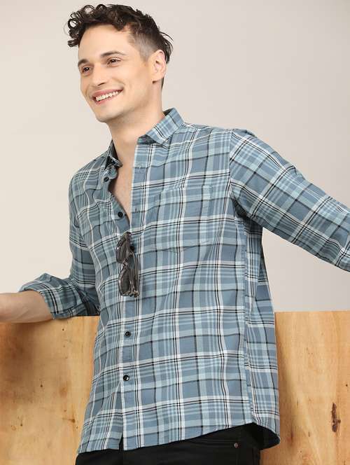 men checkered long sleeve regular fit casual shirt - 21997937 - Very Small Image - 1