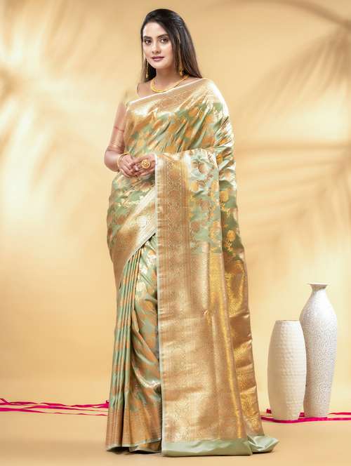women self design banarasi saree with blouse - 22011297 - Very Small Image - 1
