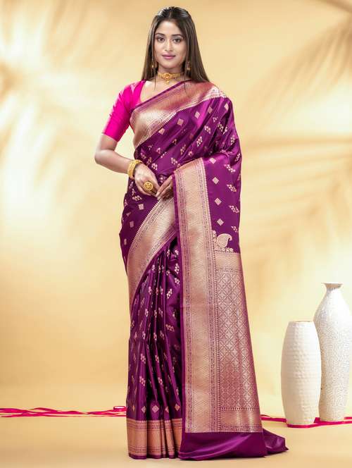 women self design banarasi saree with blouse - 22011327 - Very Small Image - 1