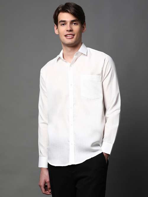 men solid long sleeve regular fit casual shirt - 22013094 - Very Small Image - 1
