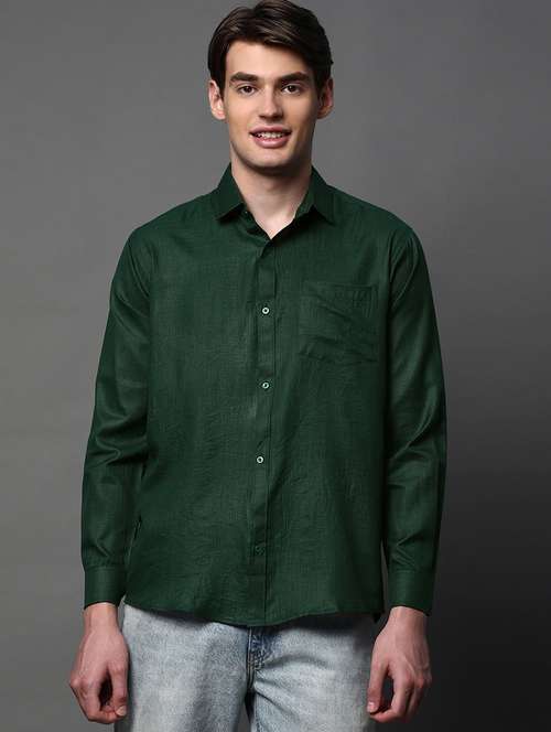 men solid long sleeve regular fit casual shirt - 22013200 - Very Small Image - 1